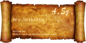 Arz Szibilla névjegykártya